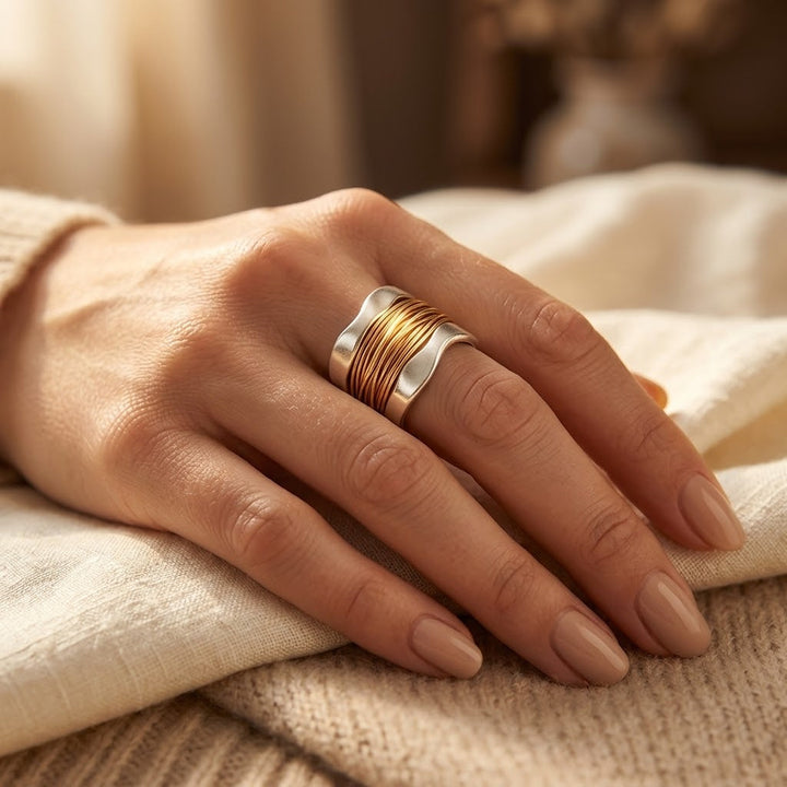 Wrapped Silver and Gold Ring