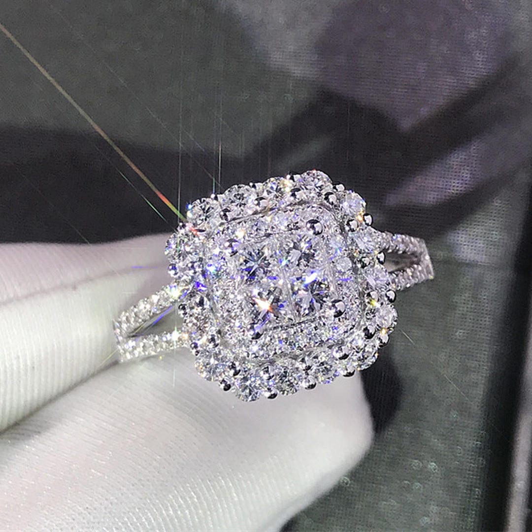 Square Zirconium Wedding Ring