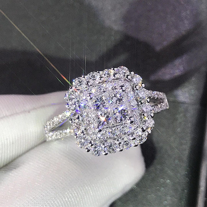Square Zirconium Wedding Ring
