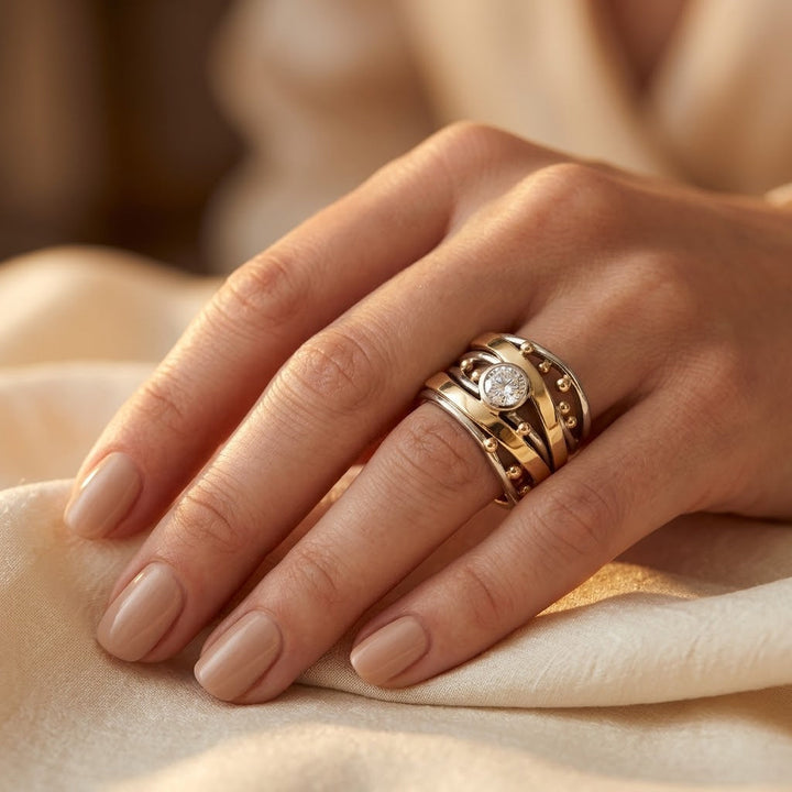 Bague en Argent et Or avec Lunette