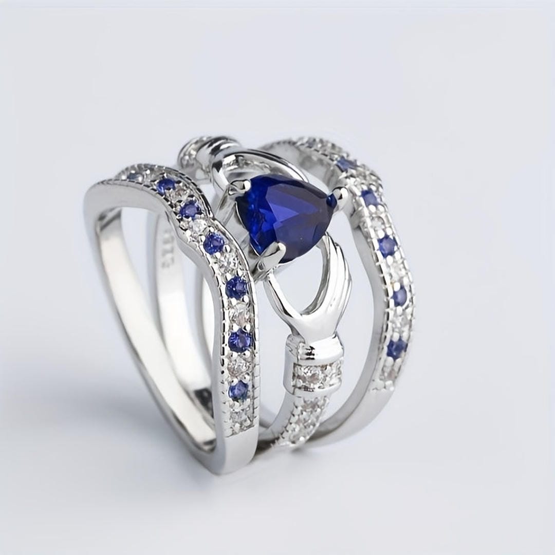 Ensemble de Bagues Claddagh en Coeur