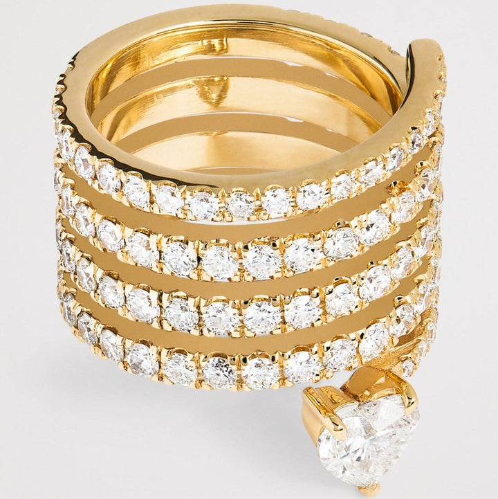 Antique Gold Heart Zirconia Ring
