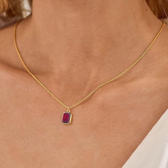 Layered Ruby Necklace with Clip | Gold