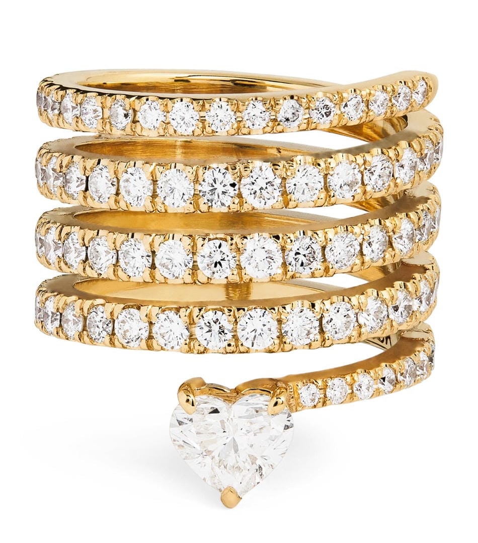 Bague en Zirconium Coeur Doré Vintage