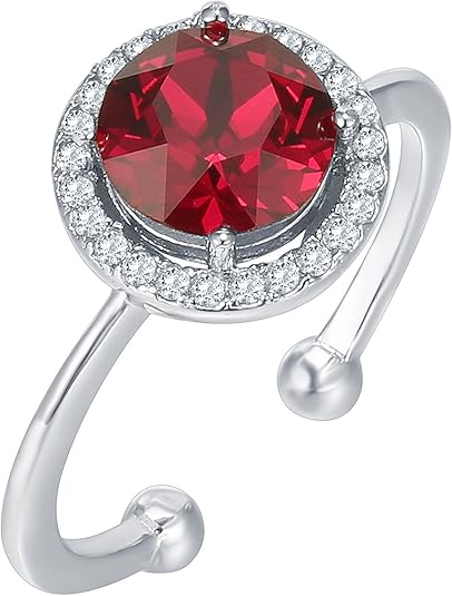 Ruby Promise Ring in Crimson Sparkle | White Gold