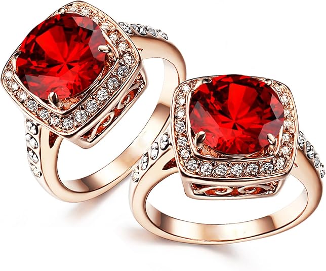 Bague Déclaration Ruby Halo | Or Rose