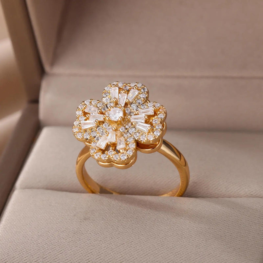 Bague État de Trèfle en Cristal