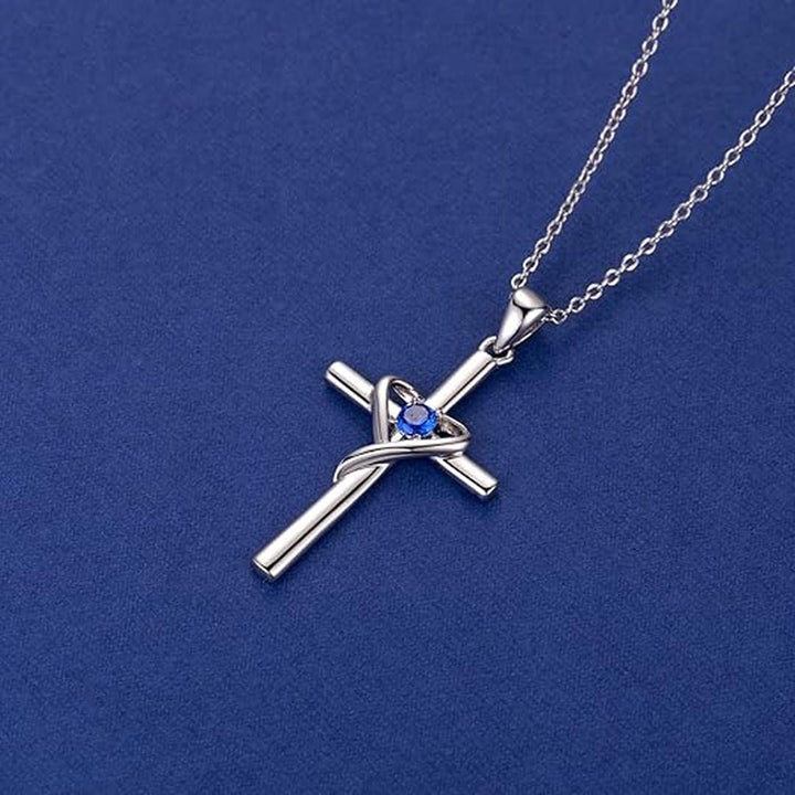 Collier en Saphir Croix