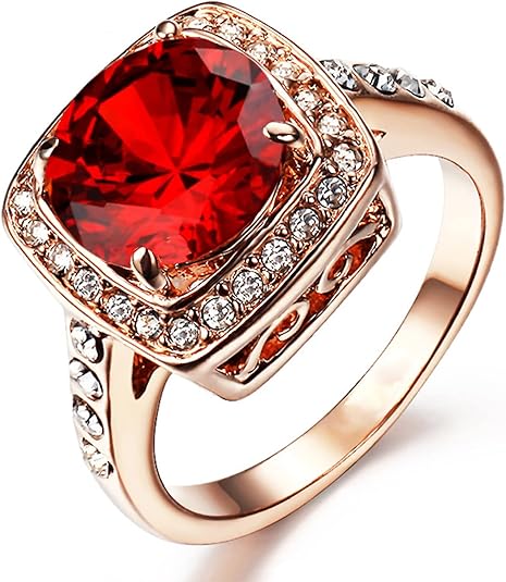 Bague Déclaration Ruby Halo | Or Rose