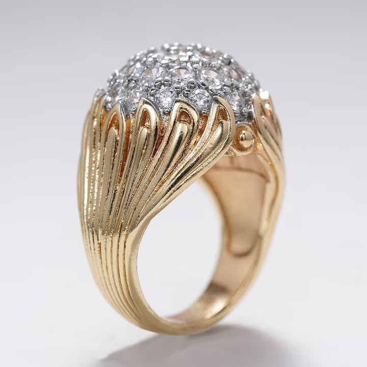 Bague Vintage Ronde en Or et Zirconia