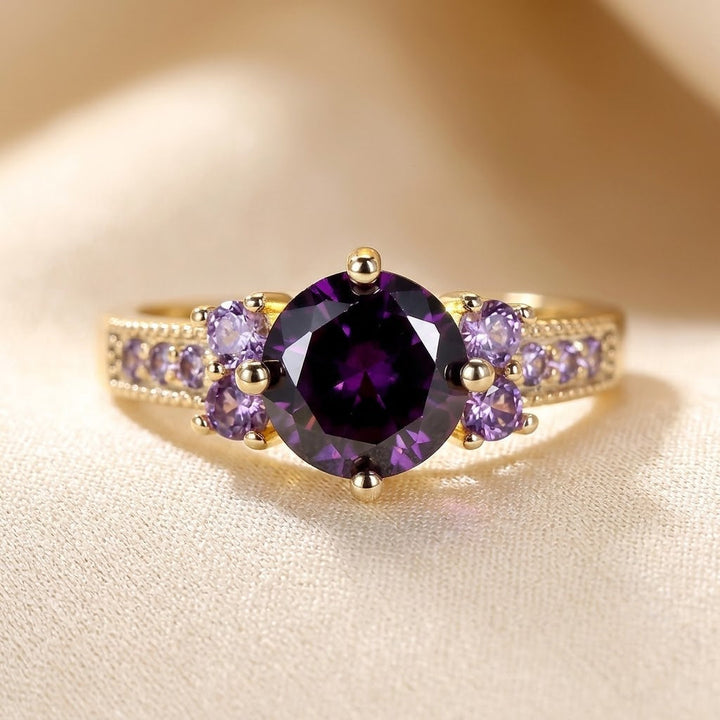 Bague Accent en Or et Améthyste