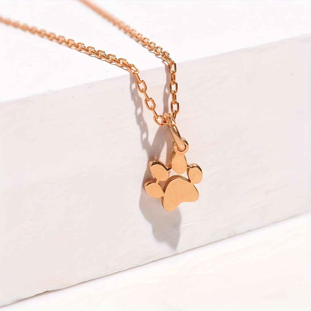 Collier Pattes en Or Rose Pour Toujours