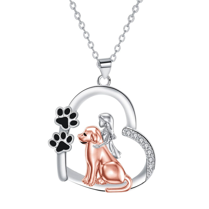 Collier en forme de cœur pour chien et fille
