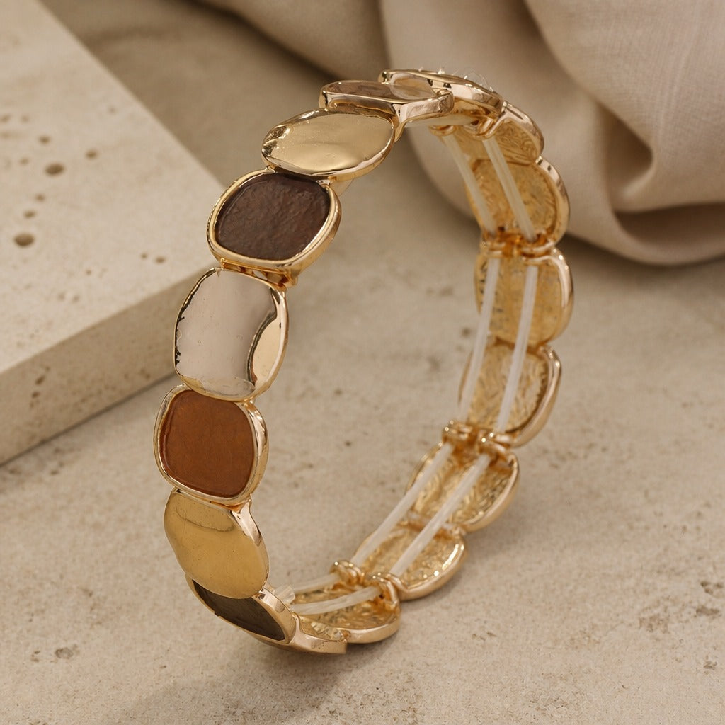 Bracelet Élastique en Or Fait Main