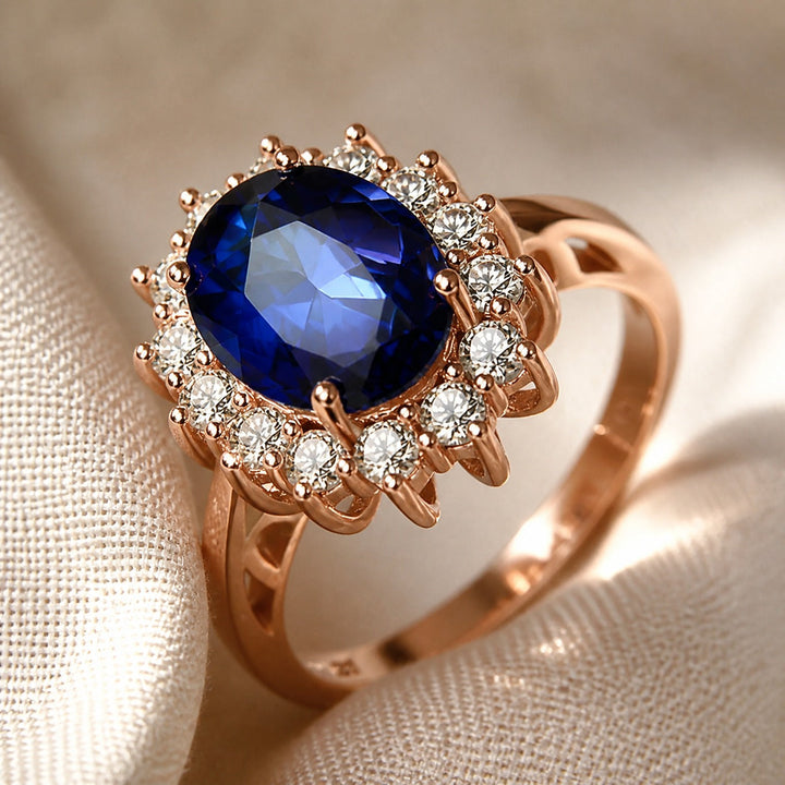Bague de fiançailles en saphir royal