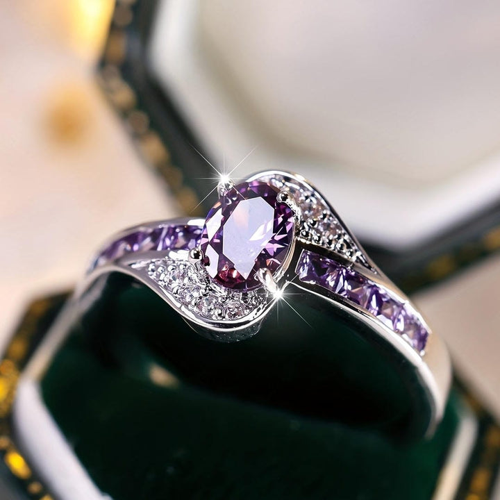 Bague Torsadée en Cristal Violet Whisper