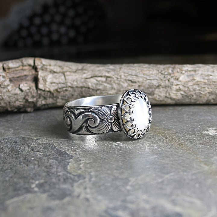 Bague en zirconium ovale Classic Moonlight