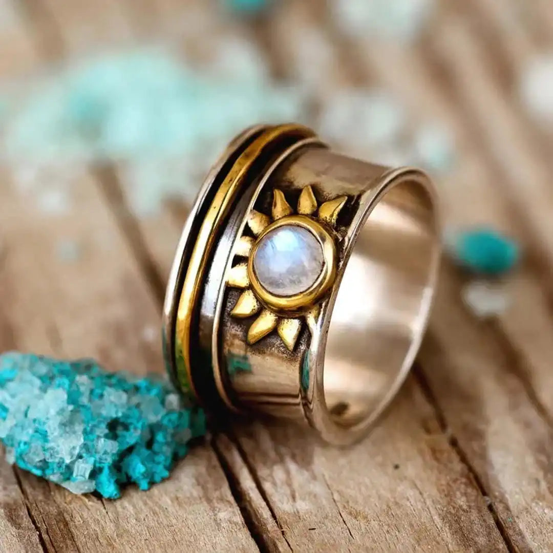 Bague Vintage en Pierre de Soleil Blanche