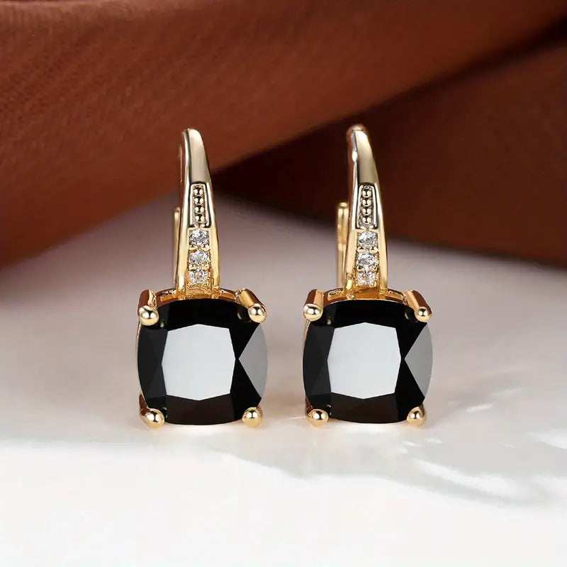 Mystical Stone Hoop Earrings | Gold