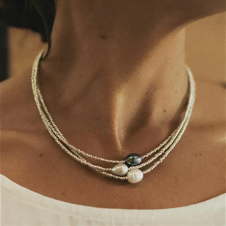 Collier à Multi-Rangs en Perles Baroques