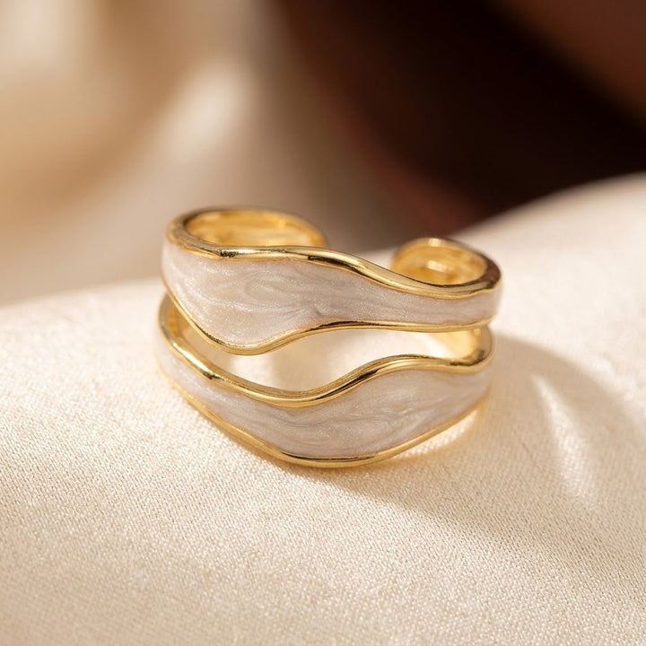 Sculptural Silver and Gold Cuff Ring