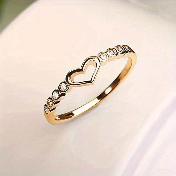 Bague Accent en Cristaux avec Cœur Ouvert