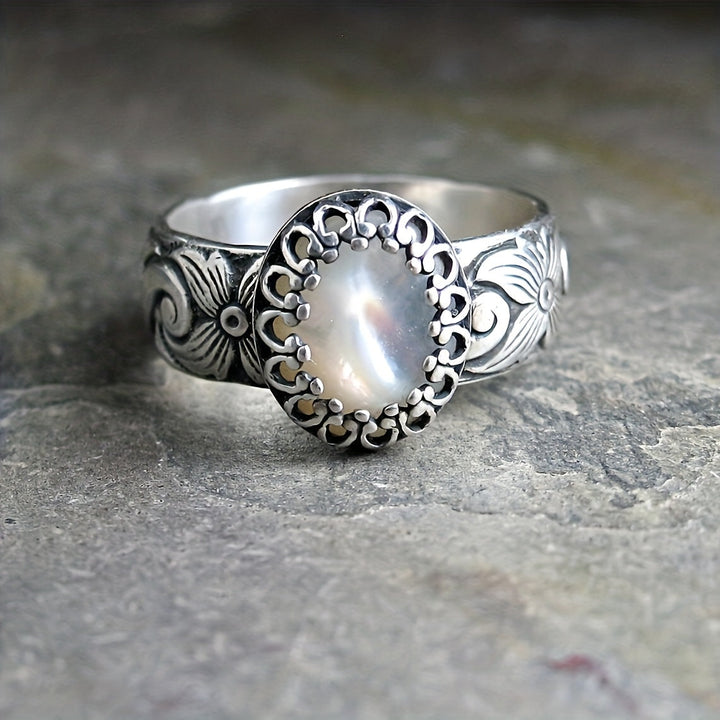 Bague en zirconium ovale Classic Moonlight