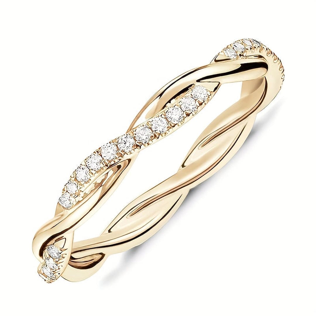 Bague Torsadée en Cristal Pavé