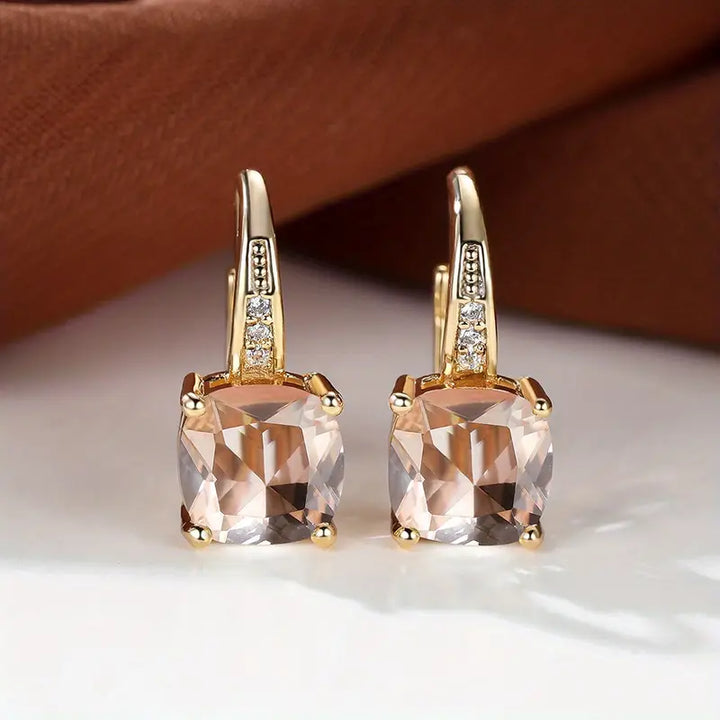 Mystical Stone Hoop Earrings | Gold