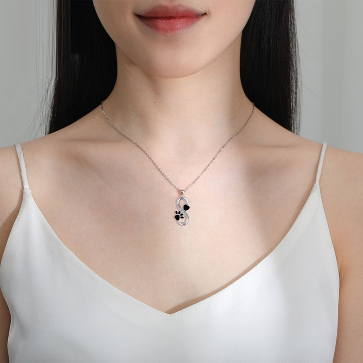 Collier Infini Coeurs avec Empreinte de Patte