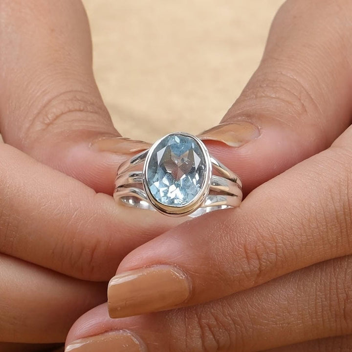 Bague en Zirconium Bleu Marine
