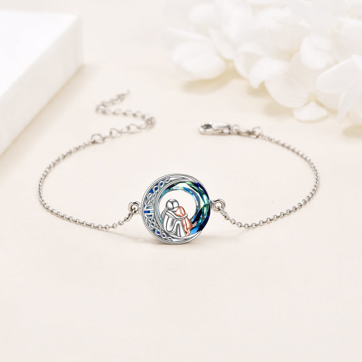 Bracelet Ajustable en Argent Sterling avec Charme de Chien