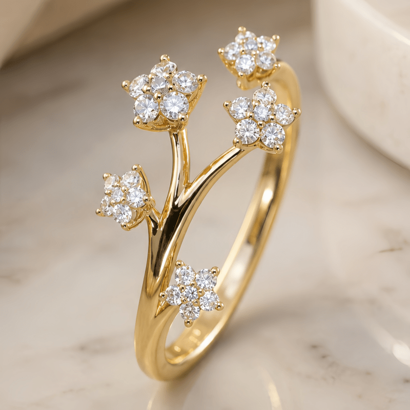 Bague Élégante en Forme de Branche Florale