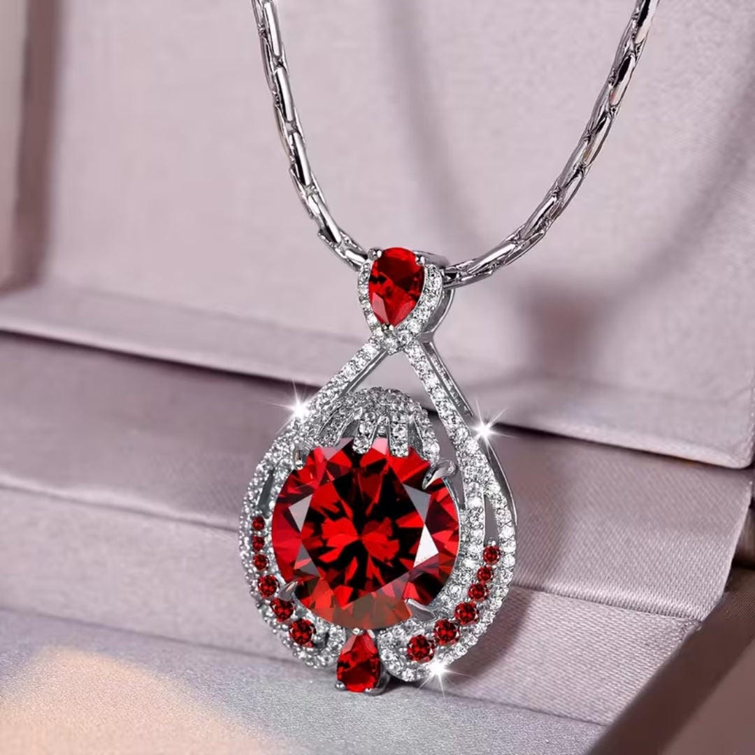 Collier Halo en Émeraude en Forme de Goutte