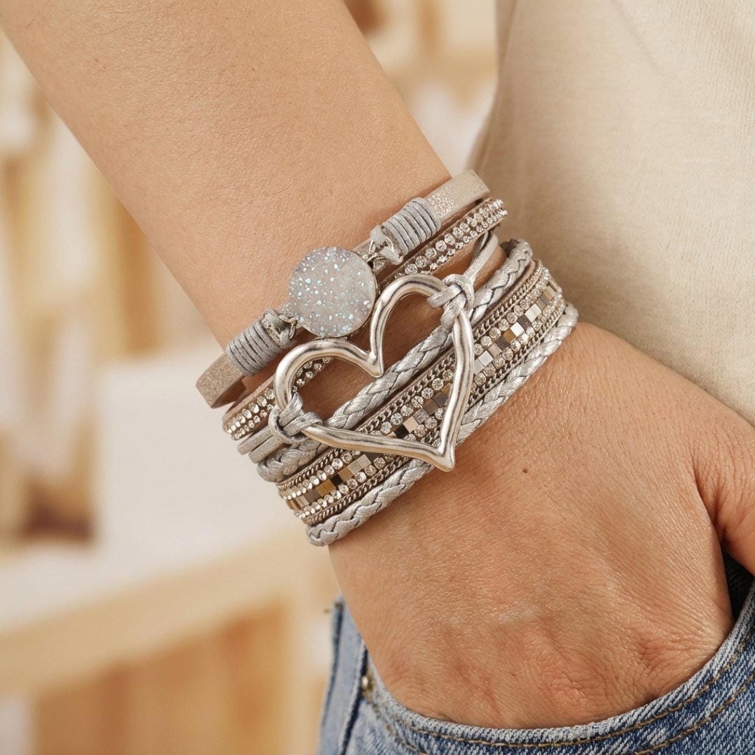 Bracelet bohème en cuir multi-couches