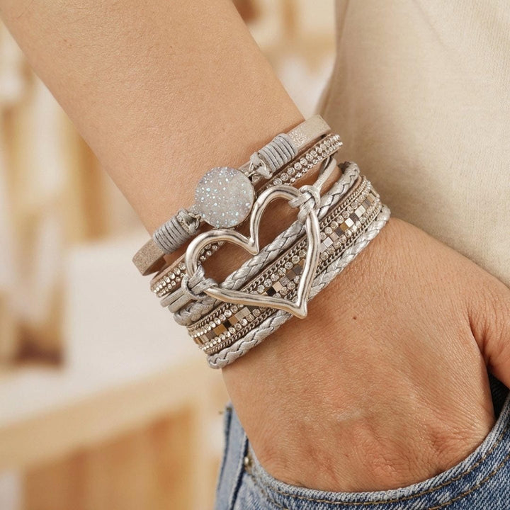 Bracelet bohème en cuir multi-couches