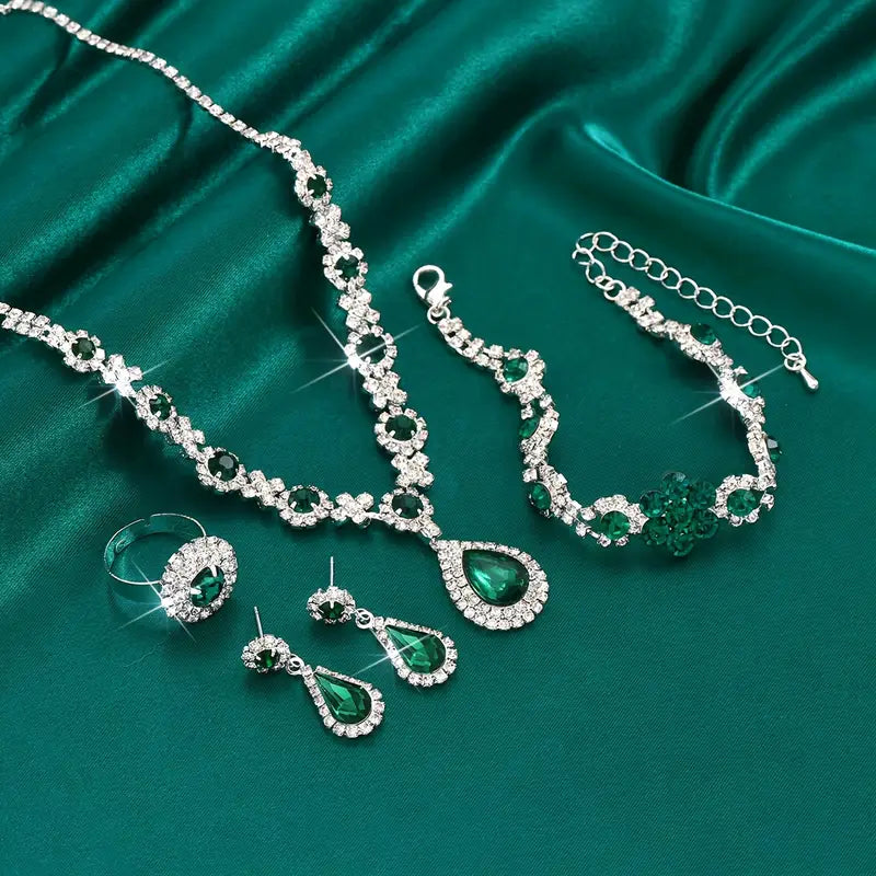 Adriana Lysandre Jewellery Set | White Gold