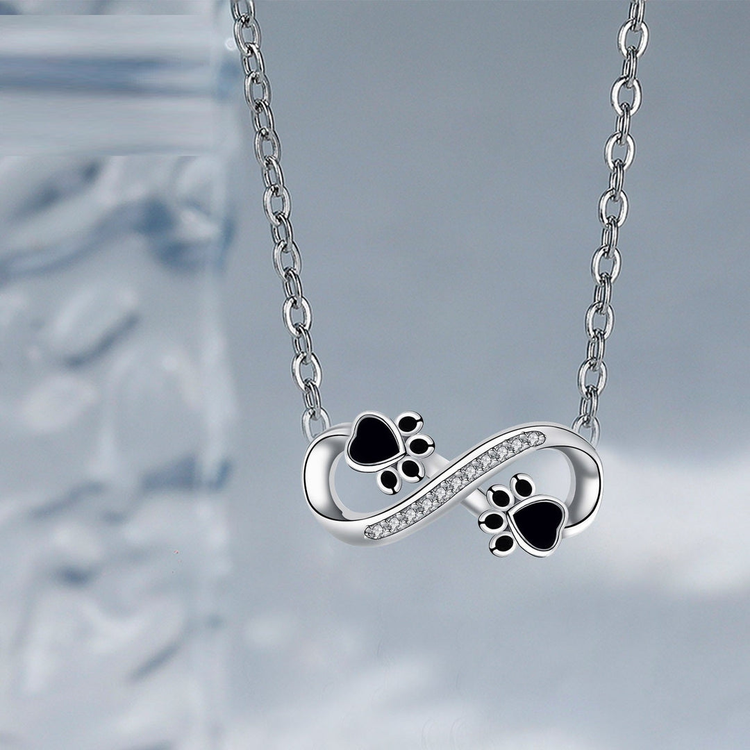 Collier Infini Empreinte de Pattes avec Zirconia
