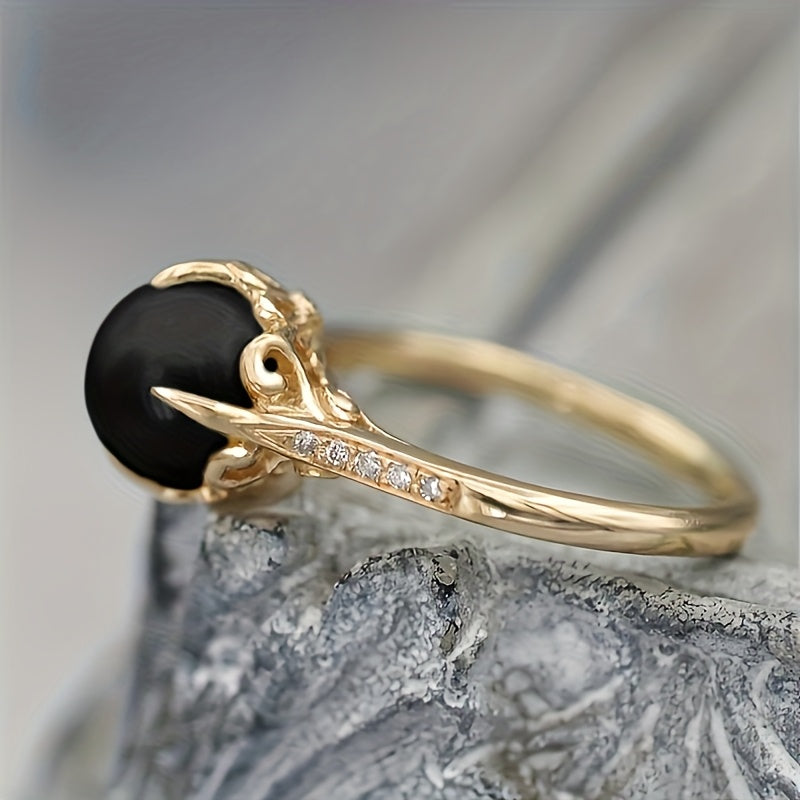 Bague Vintage en Zircon Cubique Noir