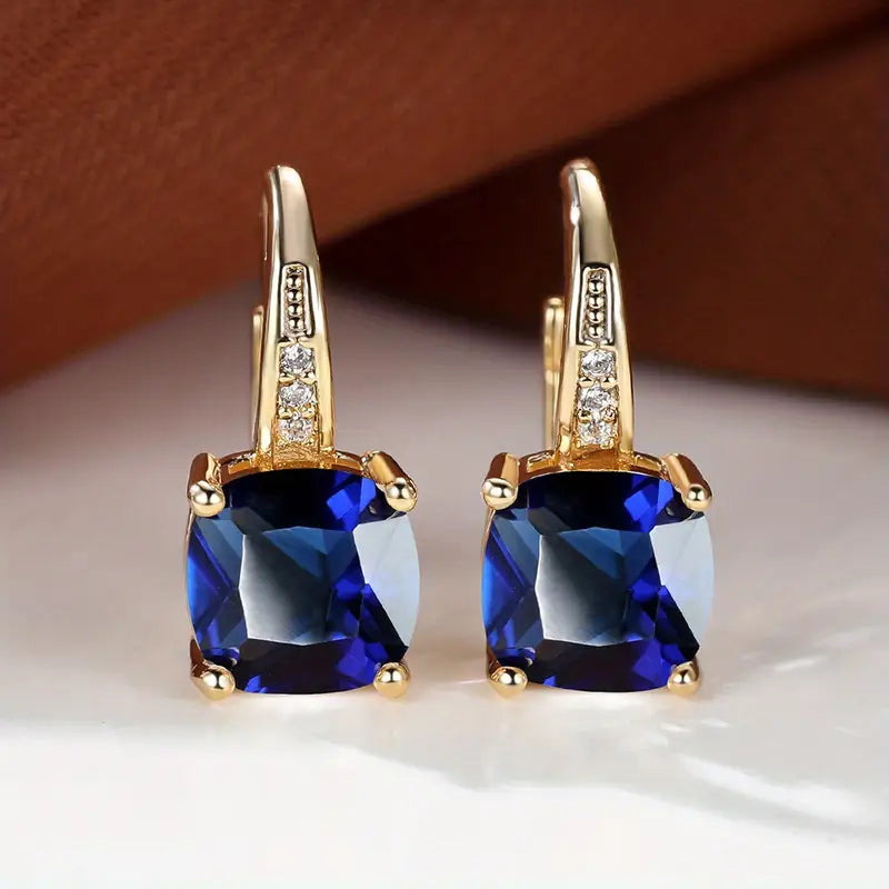Mystical Stone Hoop Earrings | Gold