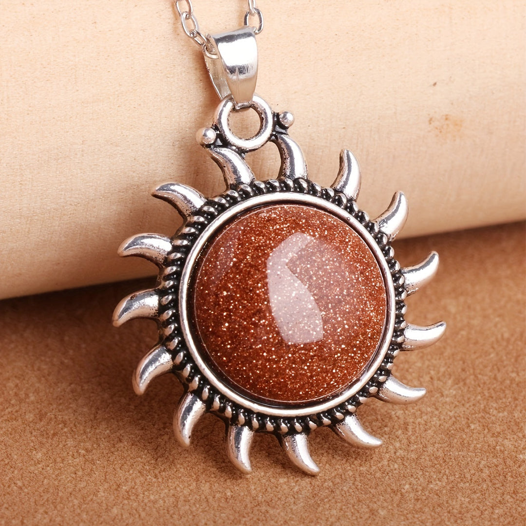Collier soleil en pierre de lune