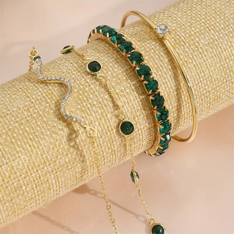 Bracelet en Pierre Précieuse Verte