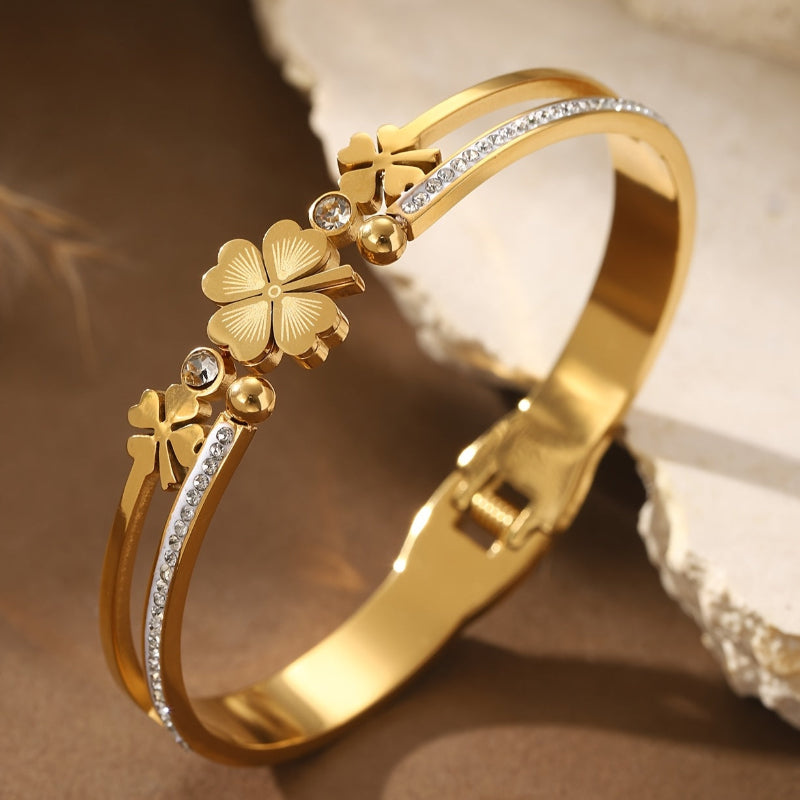 Bracelet en Or Trèfle Élégant