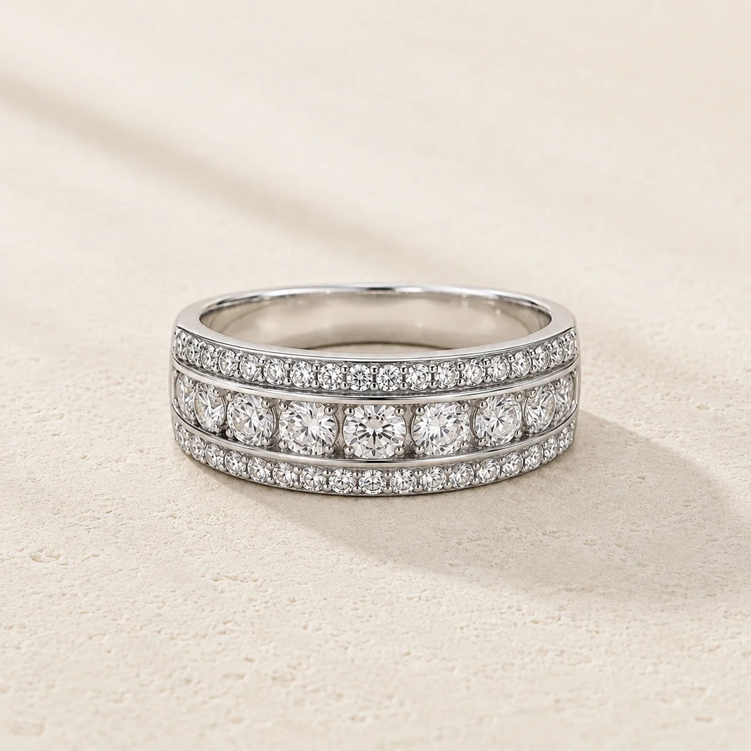 Bague Chunky en Zirconium Pavé