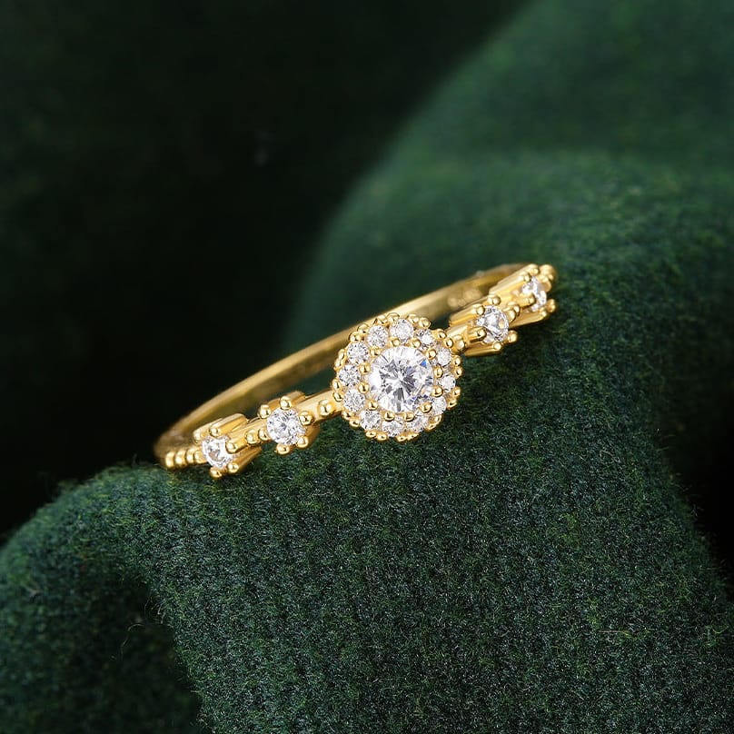Bague Vintage Halo en Or