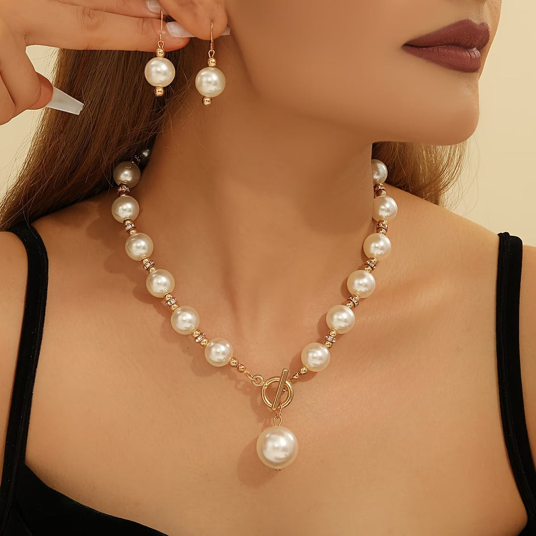 Ensemble de Collier en Perles Épaisses