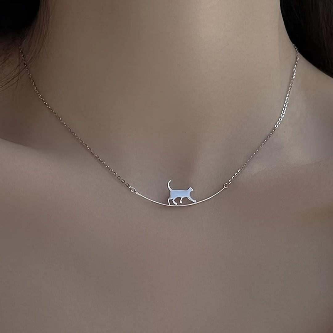 Collier en Argent Silhouette de Chat
