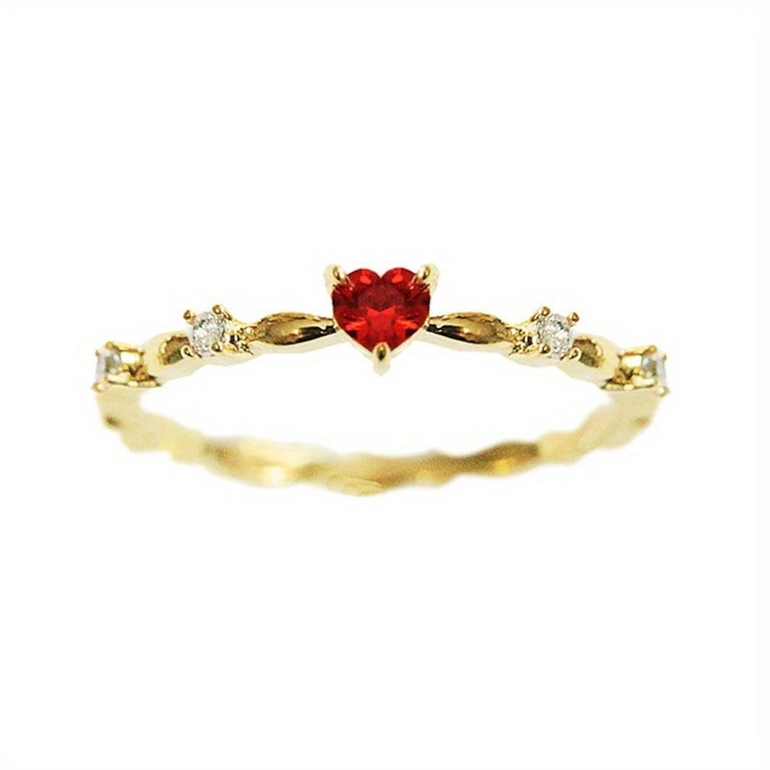 Bague Petit Cœur en Rubis