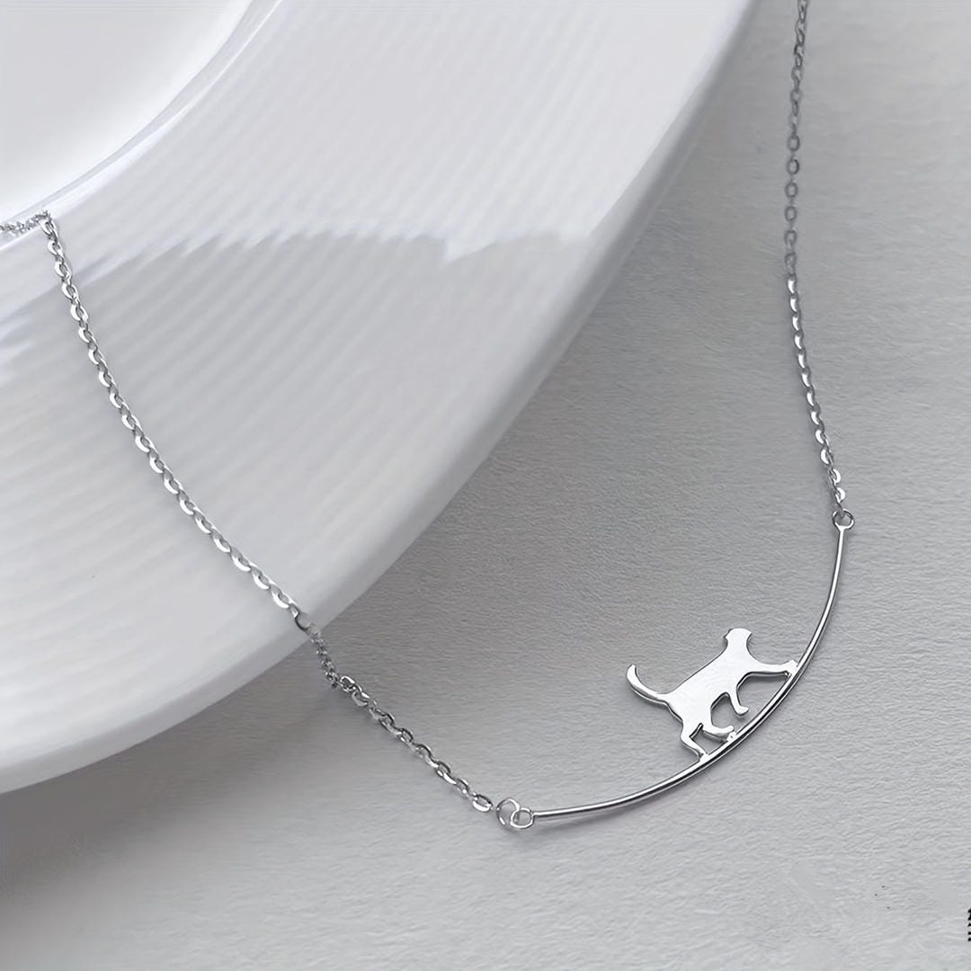 Collier en Argent Silhouette de Chat