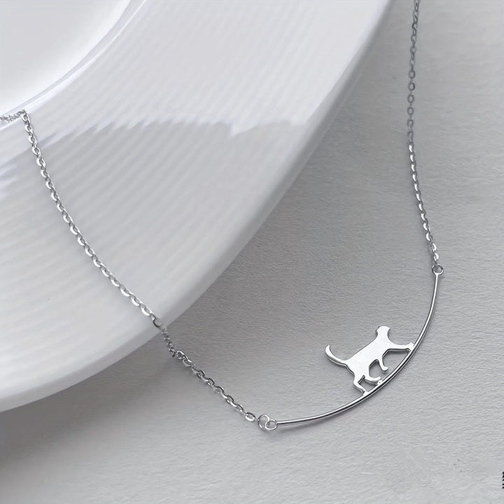 Collier en Argent Silhouette de Chat